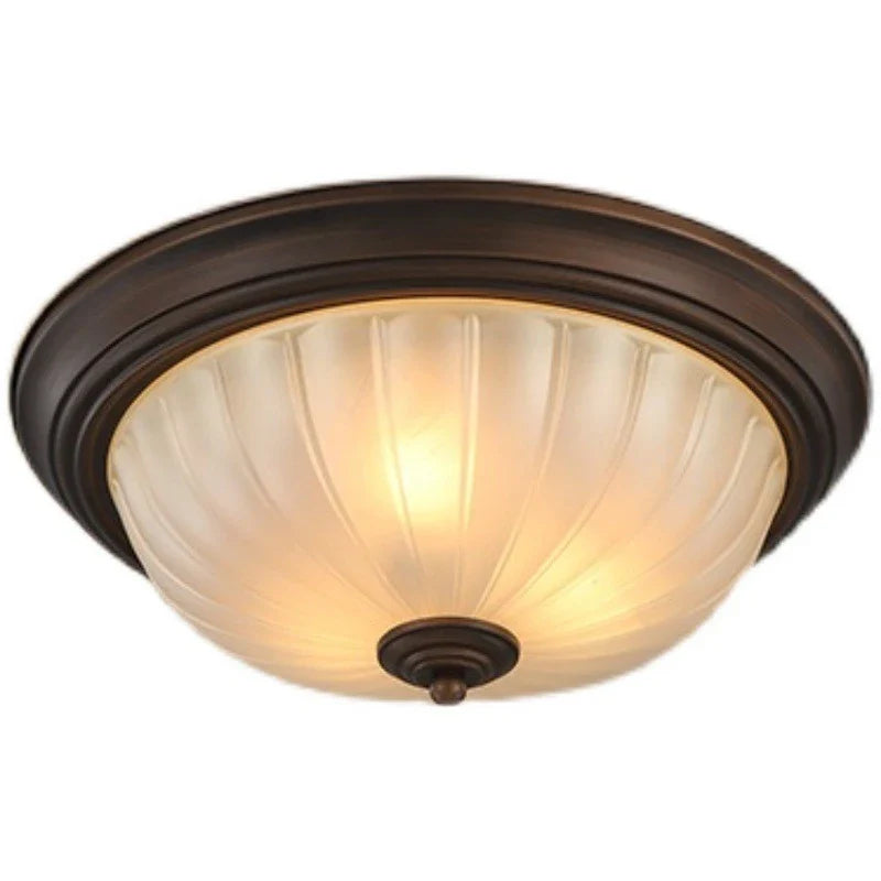 Axyaa Black Bronze Ceiling Light with Frosted White Glass Lampshade