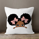 Axyaa Cartoon Girl Pillow Case: Soft Short Plush Cushion Cover for Sofa & Home Decor