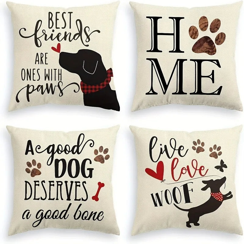 Axyaa Puppy Pattern Printing Pillowcase for Home Decor