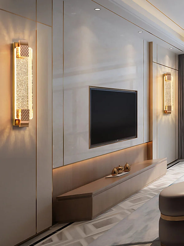 Axyaa Crystal Wall Lamp: Light Luxury for Living Room, Bedroom, Villa Stair