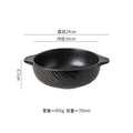 Axyaa Stone Patterned Ceramic Double Ear Soup Bowl - Large Capacity Noodle & Salad Bowl