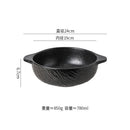 Axyaa Stone Patterned Ceramic Double Ear Soup Bowl - Large Capacity Noodle & Salad Bowl