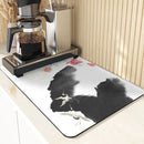 Silicone Coasters Set with Plant Ink Painting Pattern for Coffee Cups by Axyaa