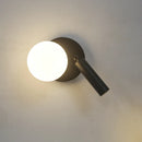 Axyaa Modern LED Glass Ball Wall Lamp Rotatable Sconces for Bedroom & Living Room