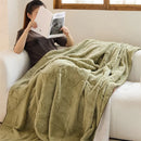 Axyaa Aerobic Rabbit Velvet Jacquard Double-Sided Blanket - Multi-Functional Office Sofa Blanket