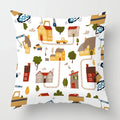 Axyaa White Short Plush Decorative Pillowcase for Sofa Bedroom Living Room