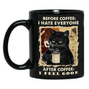 Axyaa Black Cat Coffee Mug, 11oz Ceramic Tea Cup