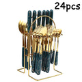 Axyaa 24-Piece Ceramic Tableware Set with Storage Rack Gift Box