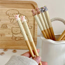 Axyaa Kawaii Animal Wooden Chopsticks, Reusable Sushi Food Sticks for Kids & Adults