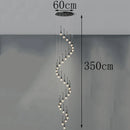 Axyaa Crystal Stair Chandelier Light - LED Ceiling Lamp for Living Room