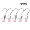 Axyaa Stainless Steel Clothespins Laundry Pegs With Hook - 5pc Organize Wardrobe