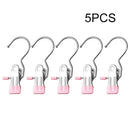 Axyaa Stainless Steel Clothespins Laundry Pegs With Hook - 5pc Organize Wardrobe