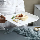 Axyaa White Ceramic Steak Plate - Molecular Cuisine Tableware