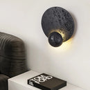 Axyaa LED Wall Light Pull Chain Switch Black Travertine Wall Decor