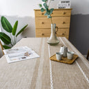 Axyaa Linen Tablecloth With Tassel, Dustproof & Thicken for Wedding Dining Table