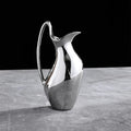 Axyaa Silver Ceramic Vase: Nordic Design Dried Flower Ornaments, Living Room Decoration