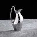 Axyaa Silver Ceramic Vase: Nordic Design Dried Flower Ornaments, Living Room Decoration