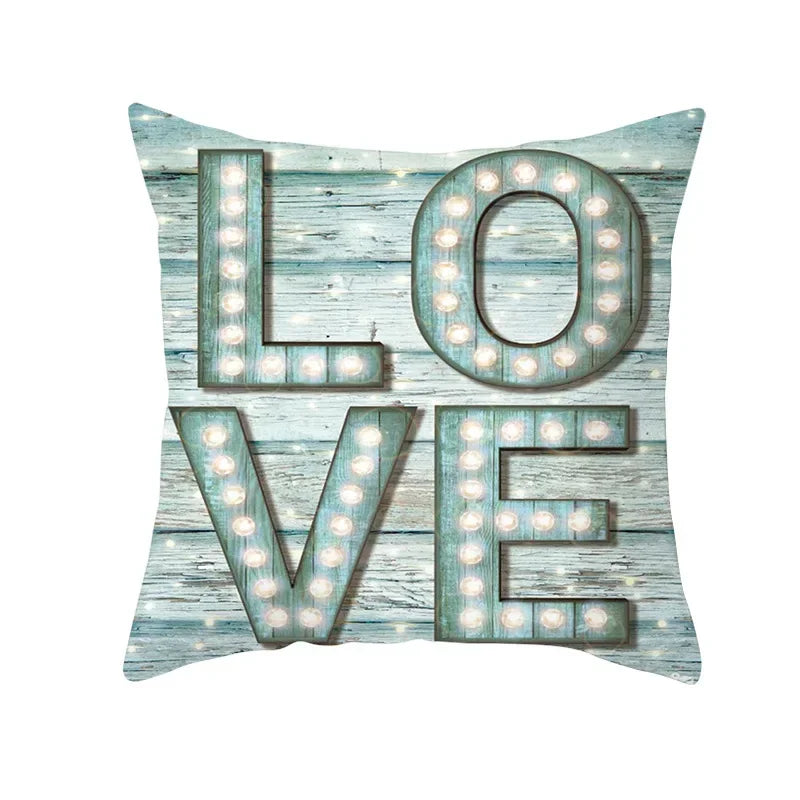 Axyaa Romantic Couple Pillowcases | Soft Cartoon Pattern Sofa Pillow Covers