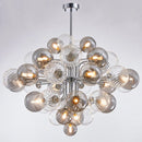 Axyaa Smoke Gray Glass Bubble Ball Chandelier - Nordic Style Luxury Pendant Lamp