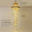 Axyaa Modern Crystal Chandelier for Villa Living Room Staircase Lighting