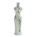 Axyaa Chinese Retro Cheongsam Ceramic Vase Maid Figure Home Decor