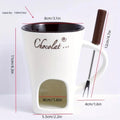 Axyaa Ceramic Chocolate Fondue Warmer Set for Valentine's Day
