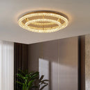 Axyaa Dimmable Crystal Chandelier Ceiling Light - Modern Luxury Round Steel Design