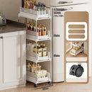 Axyaa Wheeled Storage Rack, Tiered Organizer, Space-Saving Shelf for Home & Kitchen