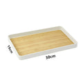 Axyaa Bamboo Pattern Storage Tray: Rectangular Teapot Plate, Kitchen Organizer