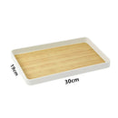 Axyaa Bamboo Pattern Storage Tray: Rectangular Teapot Plate, Kitchen Organizer