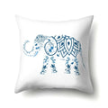Axyaa Elephant Pattern Polyester Cushion Cover 45x45cm Home Decor Square Pillowcase