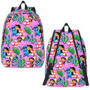 Axyaa Kids Backpack: Stitch Pink Angel School Daypack for Students.