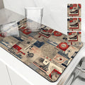 Axyaa Sailboat Kitchen Drying Mat: Absorbent, Anti-Slip Table Placemat