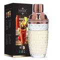 Axyaa Crystal Cocktail Shaker: 17oz Martini Shaker with Metallic Lid & Strainer