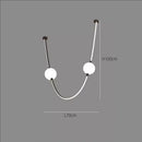 Axyaa Nordic Minimalist Curved Chandelier for Living Room, Restaurant, Bar Counter