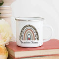 Axyaa Custom Teacher Name Enamel Mug Handle Drinkware Gift