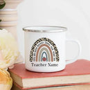 Axyaa Custom Teacher Name Enamel Mug Handle Drinkware Gift