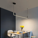 Axyaa Black LED Pendant Lights: Nordic Modern Chandelier for Dining Room, Kitchen, Bar
