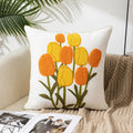 Axyaa Embroidered Flower Linen Cushion Cover 45x45cm