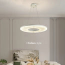Axyaa Modern White Fabric Pendant Chandelier with LED Lights