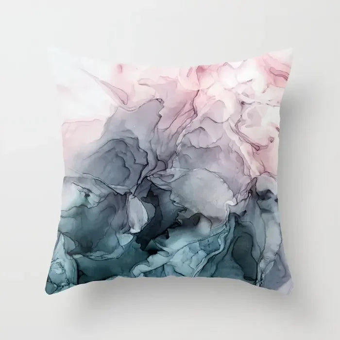 Axyaa Geometric Sunset Rainbow Pink Pillowcase