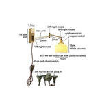 Axyaa Nordic LED Wall Lamps Gold Swing Arm for Bedroom and Reading