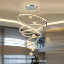 Axyaa Crystal Chandelier Stair Pendant Lamp Living Room Lighting