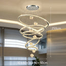 Axyaa Crystal Chandelier Stair Pendant Lamp Living Room Pendant Lights Interior Lighting