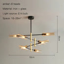 Axyaa Sputnik Glass & Iron Chandelier: Elegant Nordic E14 Lighting for Dining, Bedroom & Kitchen
