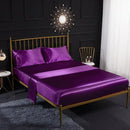 Axyaa Silky Satin Fitted Sheet Set - Soft & Smooth Solid Color Queen/King/Twin Size
