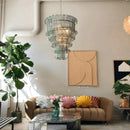 Axyaa Light Luxury Glass Chandelier for Living Room and Restaurant