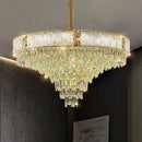 Axyaa Luxury Round Pendant Light for Living Room, Elegant Crystal Light Fixture