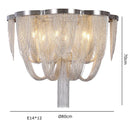 Axyaa Chrome Aluminum Chain Pendant LED Ceiling Light Fixture