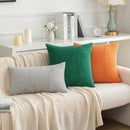 Axyaa Cross Patchwork Corduroy Pillow Covers - Boho Soft Couch Cushion Cases